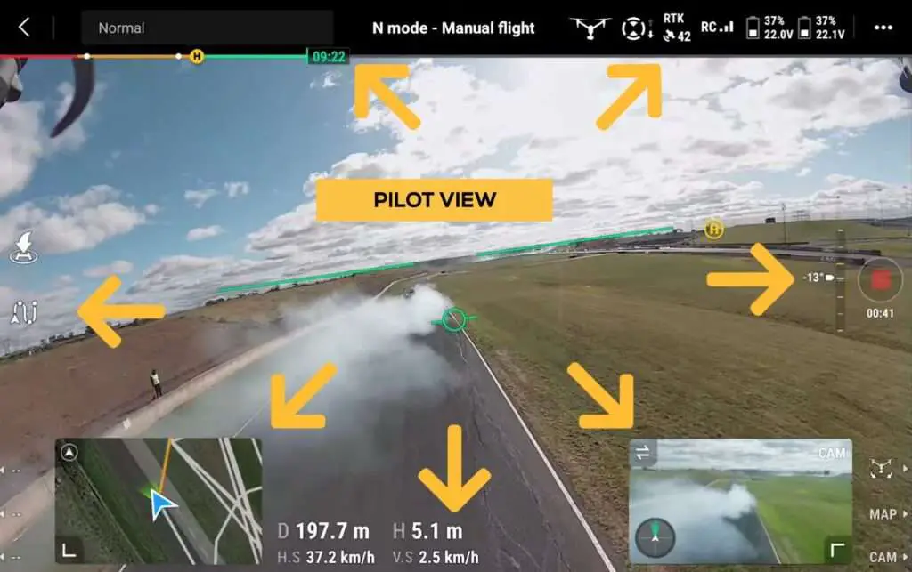 DJI INSPIRE 3 Drone BEST Settings A image of Inspire 3 Dual Operations Pilot View
