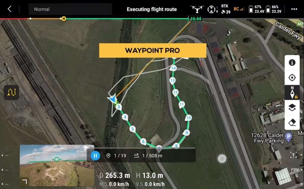 A image of Inspire 3 Waypoint Pro Mode settings