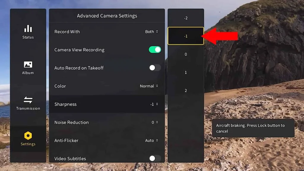 A image of Sharpness settings