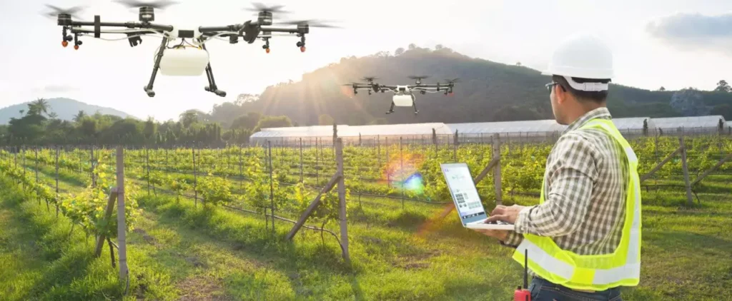 10 Great Ways to Make Money Using Your Drone A picture of a drone used in agriculture field
