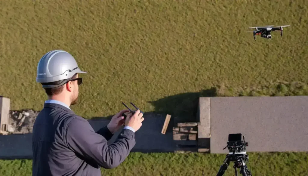 10 Great Ways to Make Money Using Your Drone A Picture of an person who is using drone to inspect construction work