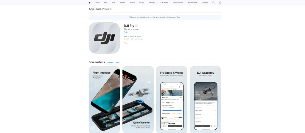 15 Useful Apps for Drone Beginners A Image of DJI Fly App