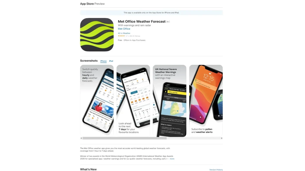 8 Useful Drone Apps for Beginners A Image of Met Office App