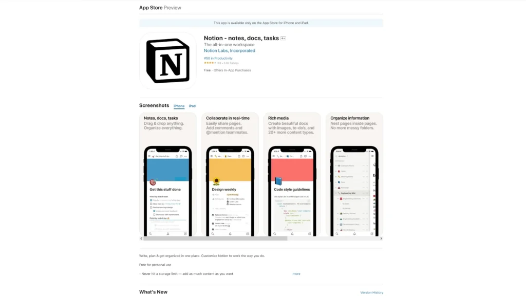 15 Useful Apps for Drone Beginners A Image of Notion App