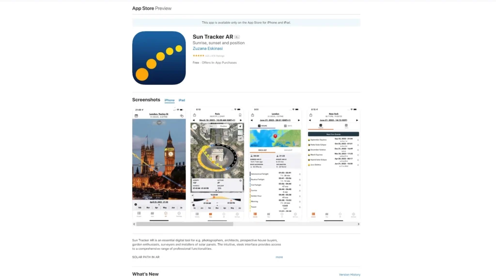 15 Useful Apps for Drone Beginners A Image of Sun Tracker AR App