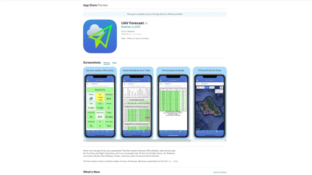 8 Useful Drone Apps for Beginners A Image of UAV Forecast App