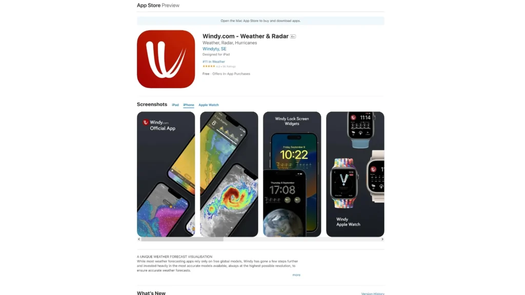 15 Useful Apps for Drone Beginners A Image of Windy App