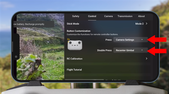 15 Essential Changes for DJI Neo Settings A Image of Button custom