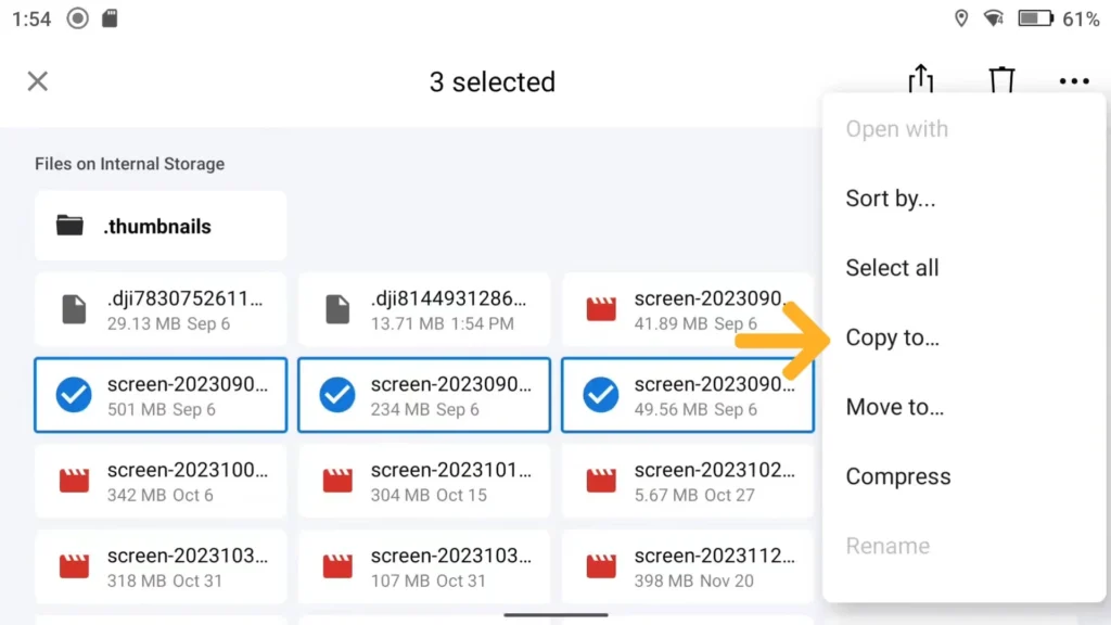 How to Export Screen Records From DJI RC2 & RC Pro A Image of DJI RC Pro Export Process