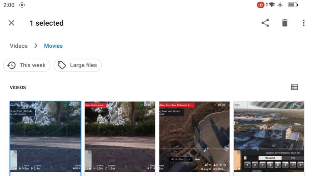 How to Export Screen Records From DJI RC2 & RC Pro A Image of DJI RC/RC 2 Export Process