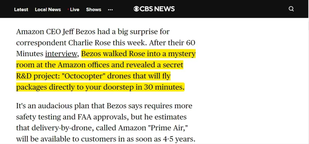 An Article Screenshot from cbsnews