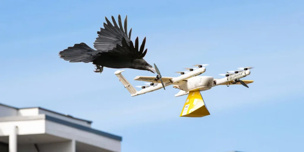 Birds attacking Delivery Drones 