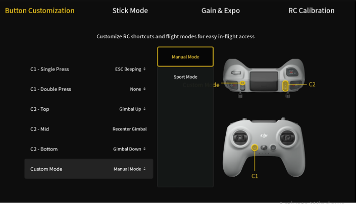 15 Essential Changes for DJI Neo Settings A image of manual mode