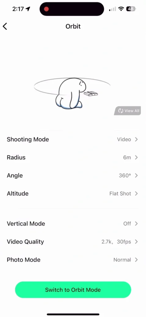 HoverAir X1 Best Settings & Advanced Modes A image of Orbit