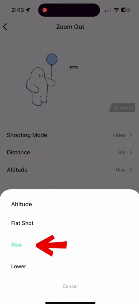 HoverAir X1 Best Settings & Advanced Modes A image of Zoom Out