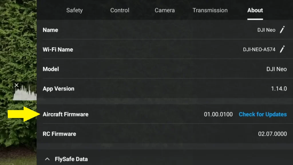 13 Best Settings to Improve DJI Neo Video Quality A image of Aircraft Firmware