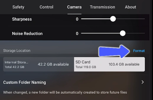 BEST TIPS & SETTINGS FOR DJI AIR 3S A image of Format card