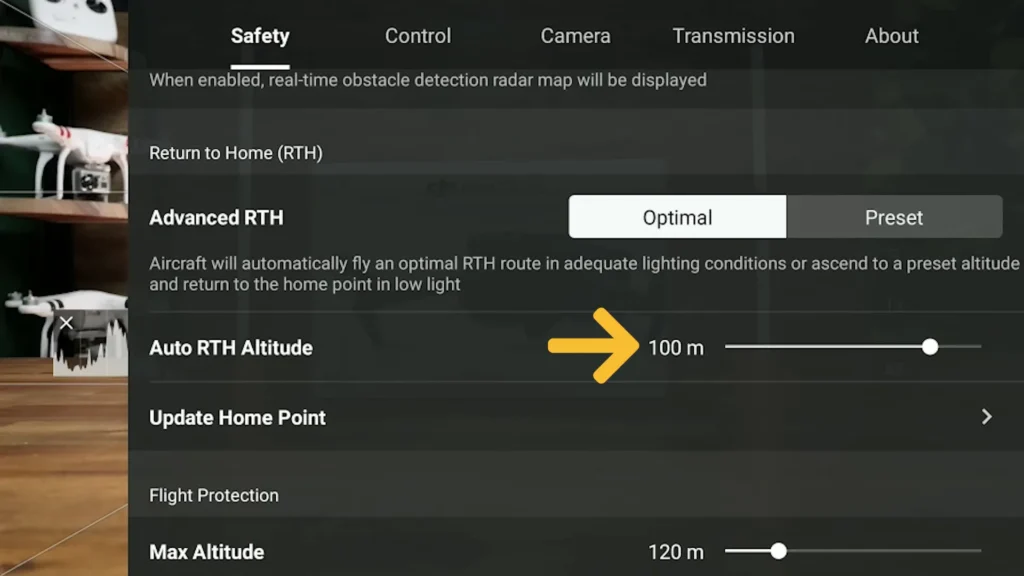 A image of DJI MAVIC 3 PRO RTH Settings