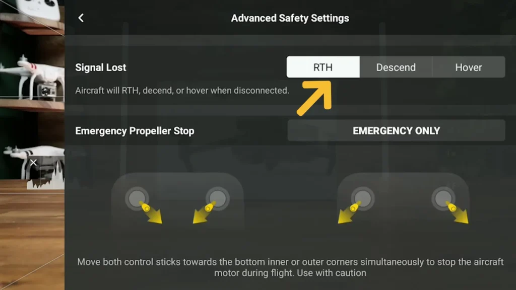 A image of DJI MAVIC 3 PRO Signal Lost Settings