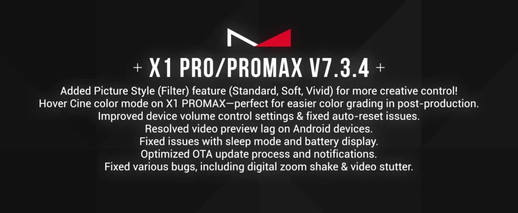 HoverAir X1 Pro Max New Update | V7.3.4 A image of HoverAir X1 Pro Max New Update