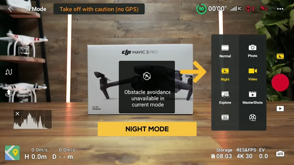 A image of DJI MAVIC 3 PRO Night Mode Settings