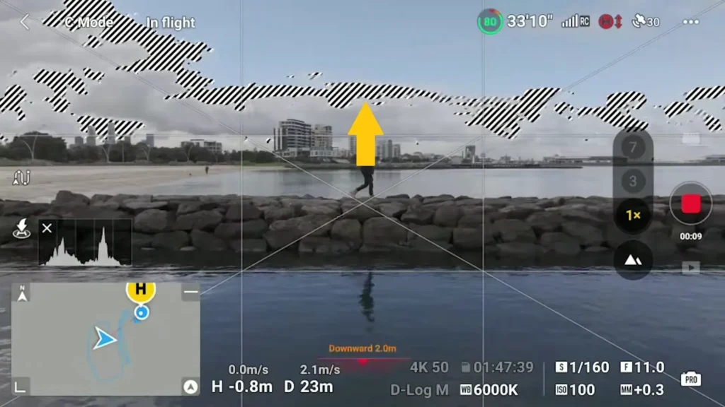 A image of DJI MAVIC 3 PRO Overexposure Warning