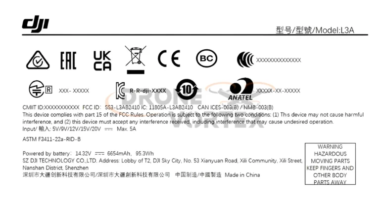 FCC Filling of DJI Mavic 4 Pro