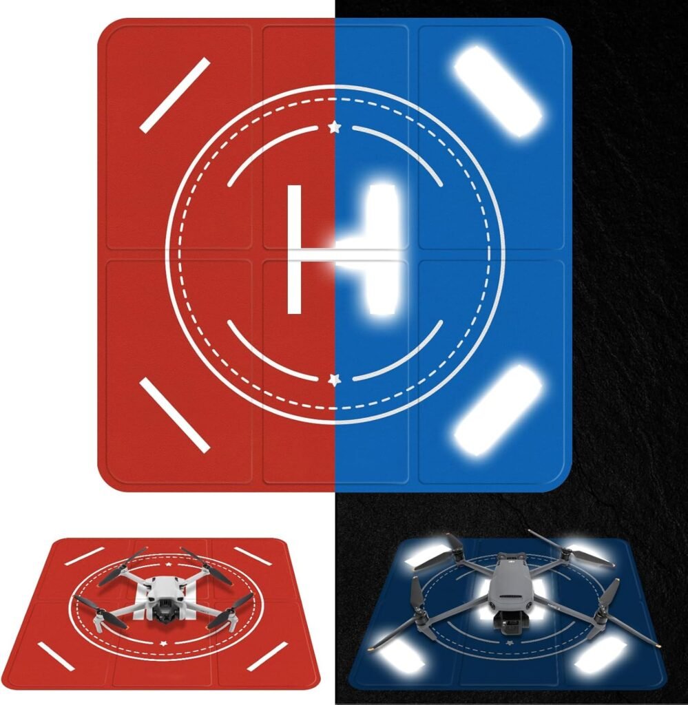 Drone landing pad with lights