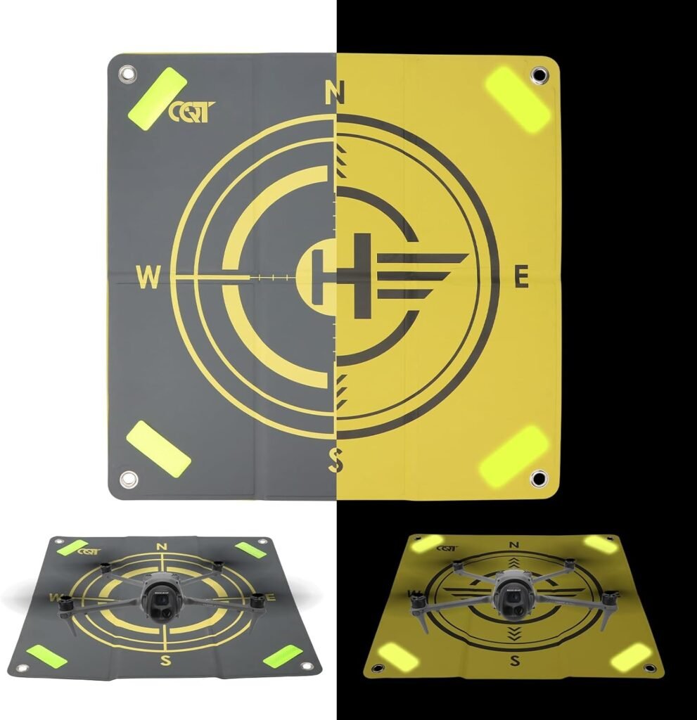 Drone landing pad with lights