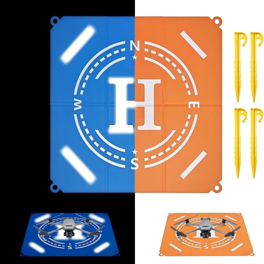 drone landing pad with lights