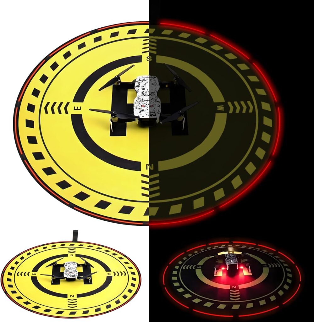 drone landing pad with lights
