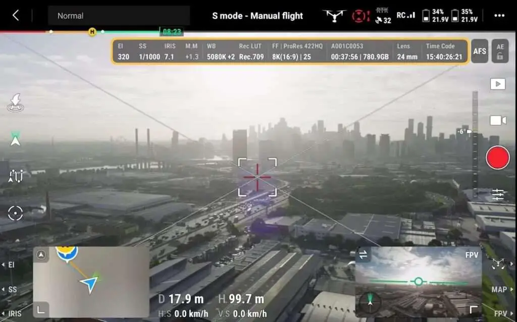 DJI INSPIRE 3 Drone BEST Settings DJI INSPIRE 3 Drone Camera-View-HUD