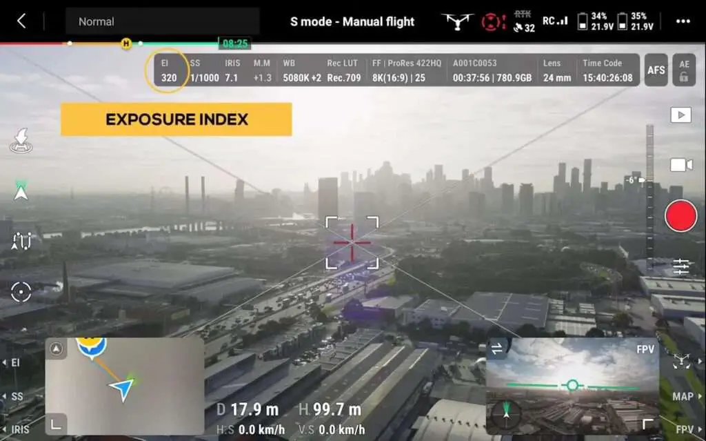 DJI INSPIRE 3 Drone BEST Settings A image of Inspire 3 Exposure Index