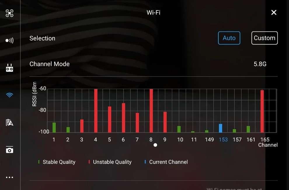 Why Does My Drone Keep Losing Signal? A image of DJI Go 4 App WiFi Channel Selection