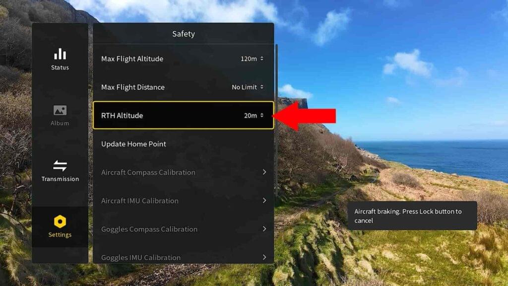 A Image of RTH Altitude Settings