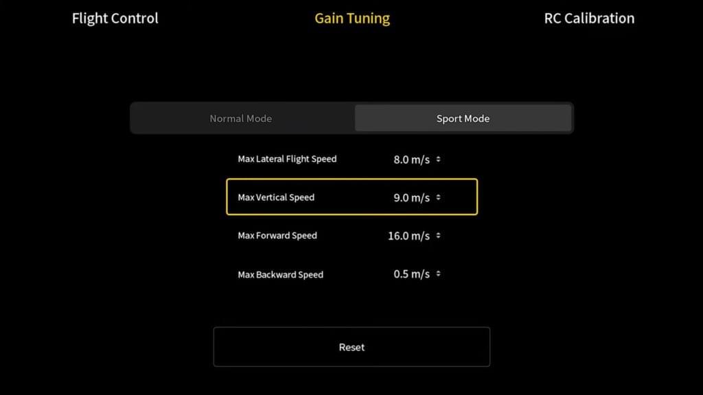 A image of Sport Mode settings