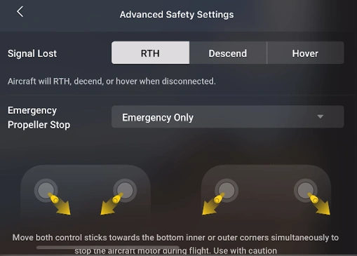 BEST TIPS & SETTINGS FOR DJI AIR 3S A image of Advance Safety Setting