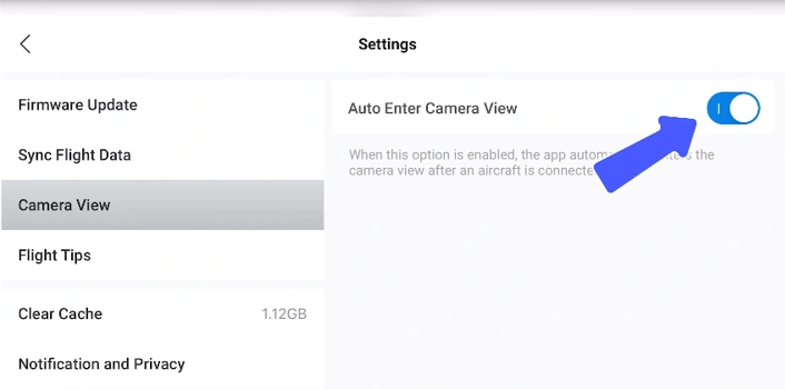 BEST TIPS & SETTINGS FOR DJI AIR 3S A image of Auto Enter Camera View
