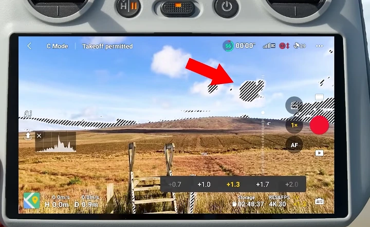 Best DJI Mini 4 Pro Settings overexposure warning 1