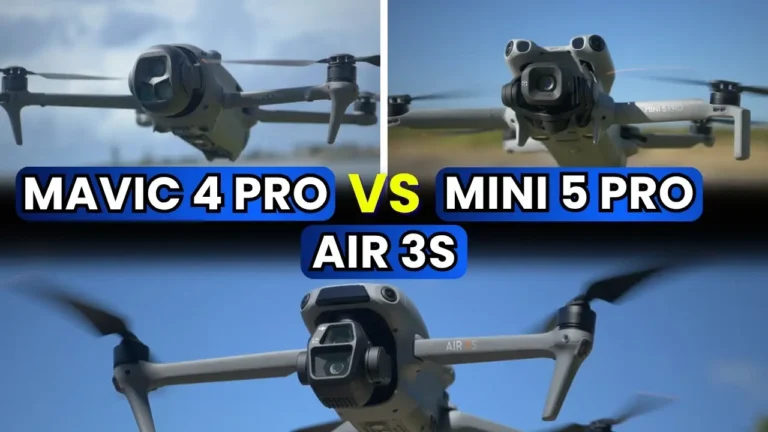 A image of DJI Mini 5 Pro vs Air 3S vs Mavic 4 Pro